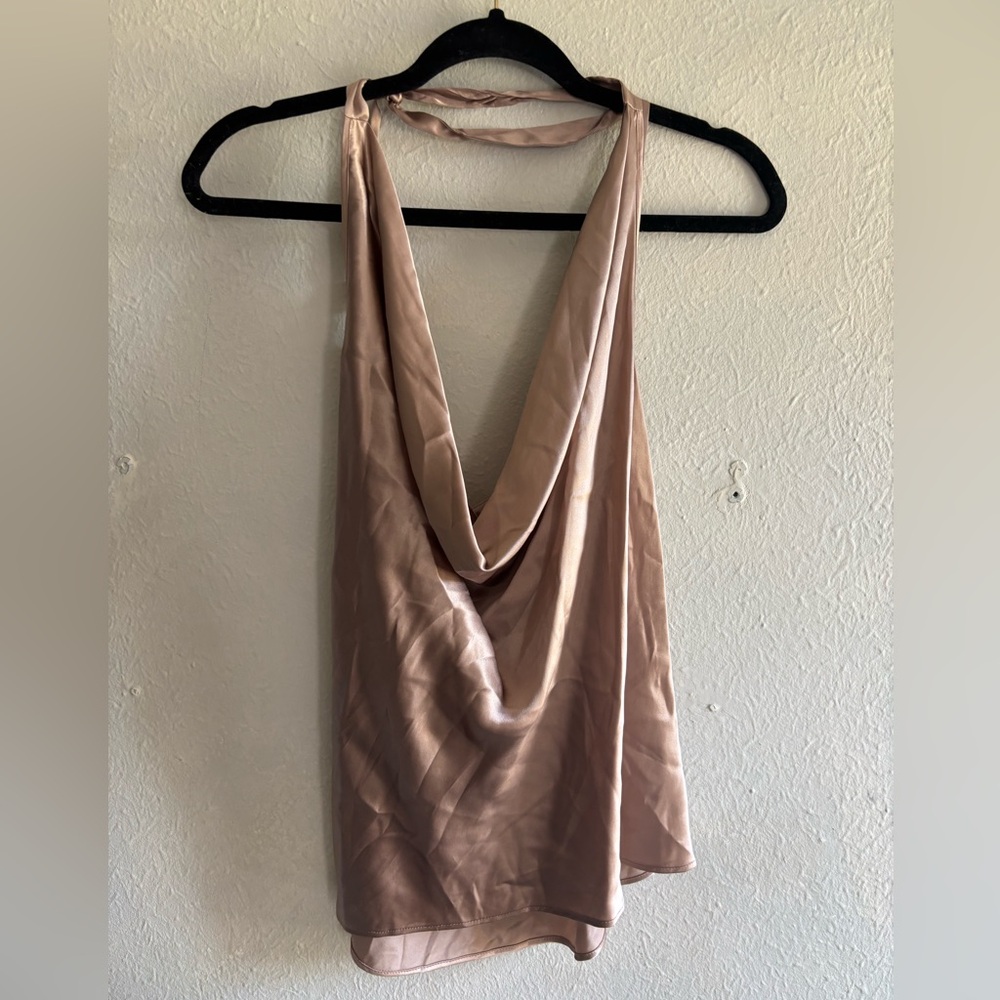 Cami NY Draped Satin Top NWT
